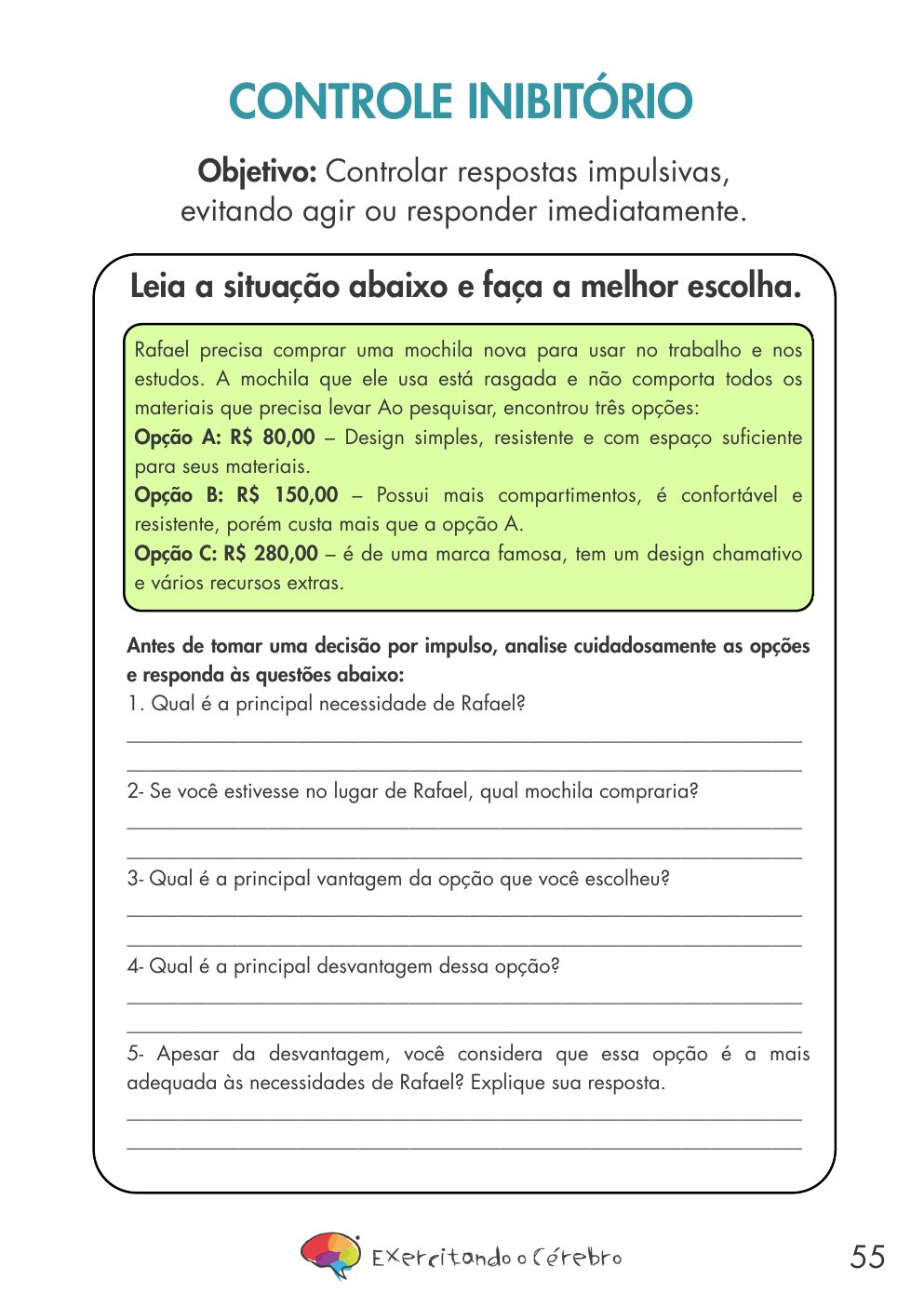 Página real: Controle inibitório